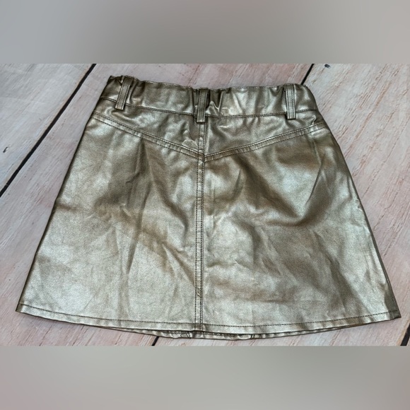 Girls Mini Molly Bracken Metallic Skirt Vegan Leather Size 8 Bronze - Picture 3 of 4